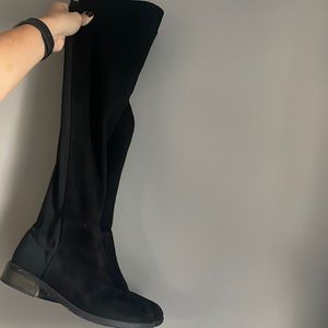 Knee High Black Suede Boots